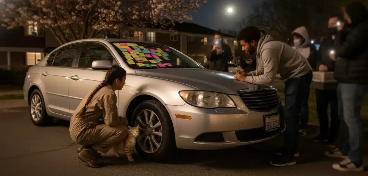 “我的车被贴满便条”，引发一场深夜救猫大作战——邻里齐心感动全网